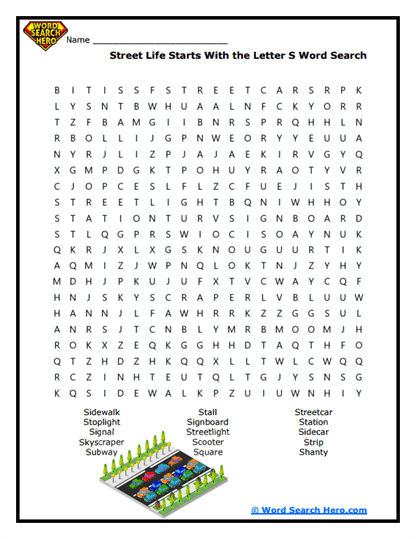 Street Search Word Search