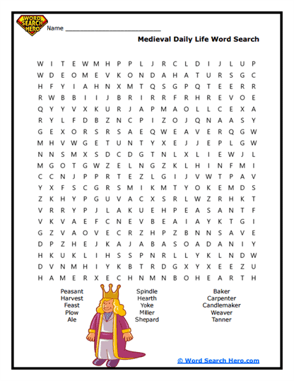 Daily Life Word Search