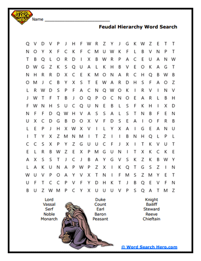 Feudal Lords Word Search