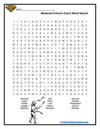 Royal Court Word Search