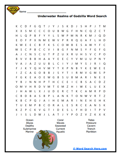 Deep Sea Realm Word Search