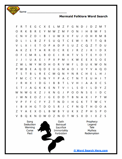 Folklore Legends Word Search