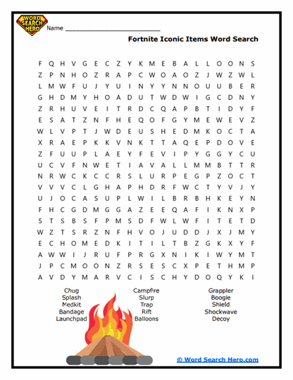 Iconic Items Word Search