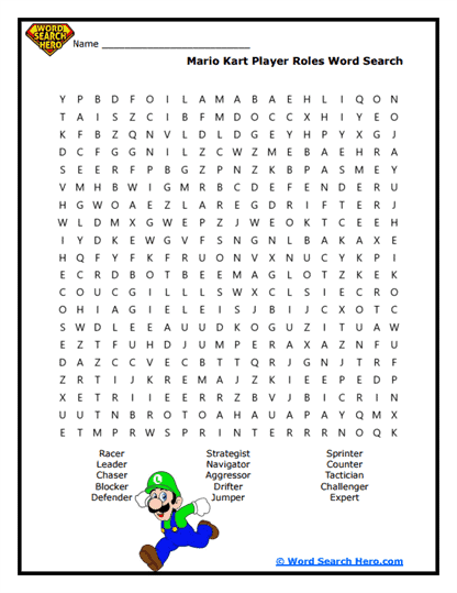 Driver Roles Word Search