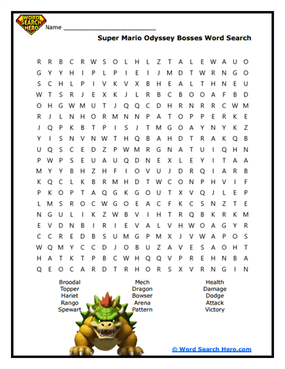 Boss Battles Word Search