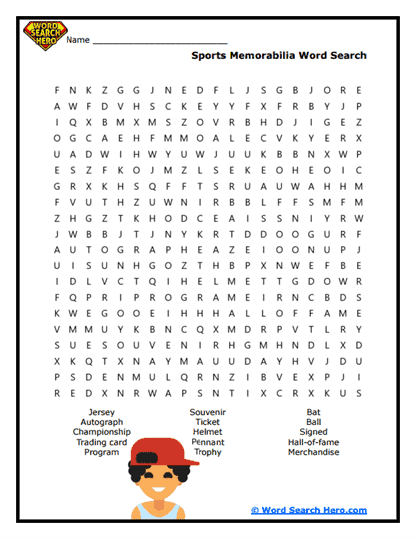 Sports Stars Word Search