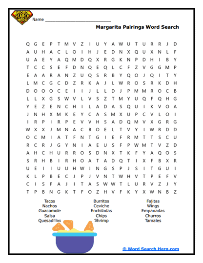 Tasty Pairings Word Search