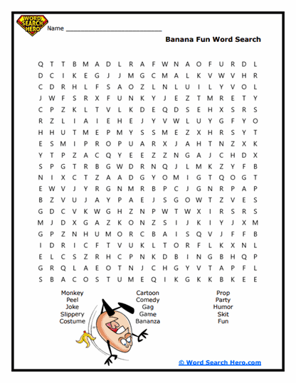 Banana Fun Word Search