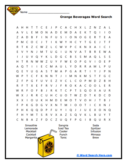 Citrus Sips Word Search