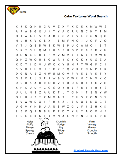 Texture Treats Word Search