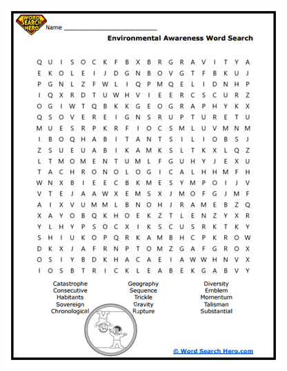 Environmental Awareness Word Search