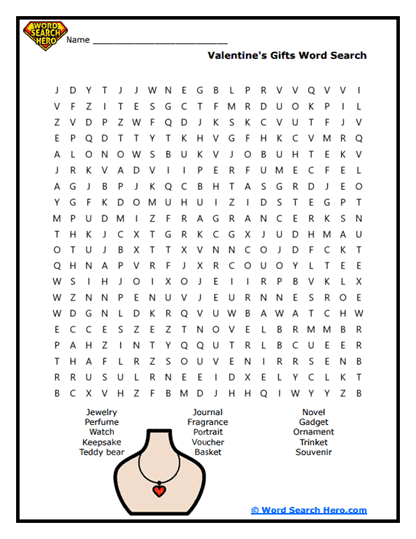Love Gifts Word Search