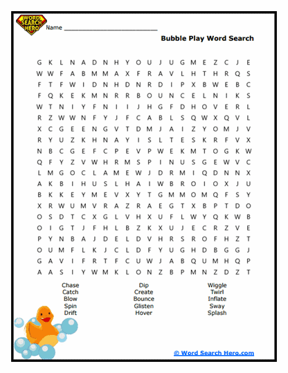 Bubble Fun Word Search