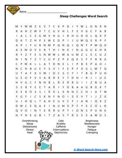 Sleep Challenges Word Search