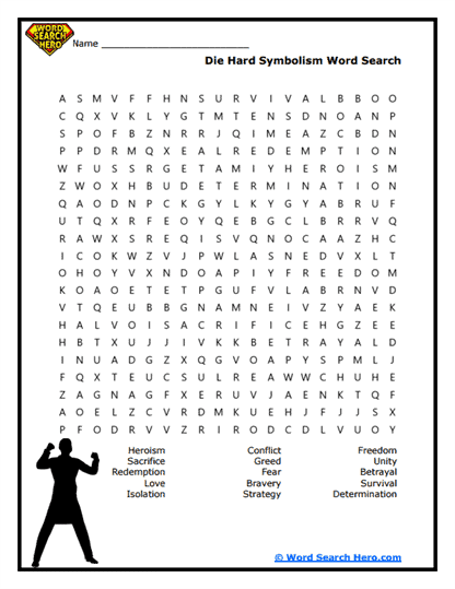 Action Hero Word Searches