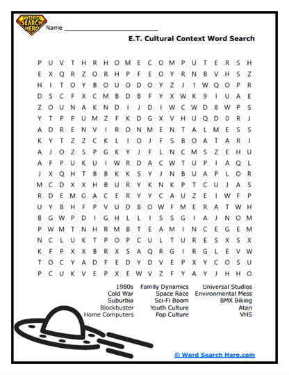 Alien Encounter Movie Word Searches