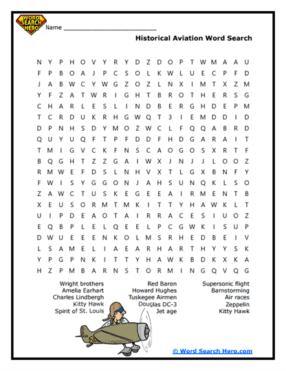 Aviation Legends Word Search