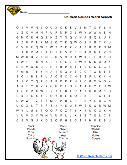 Clucking Diet Word Search