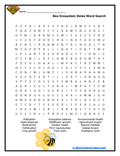 Eco Buzz Word Search