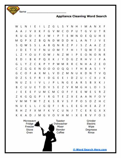 Appliance Aid Word Search