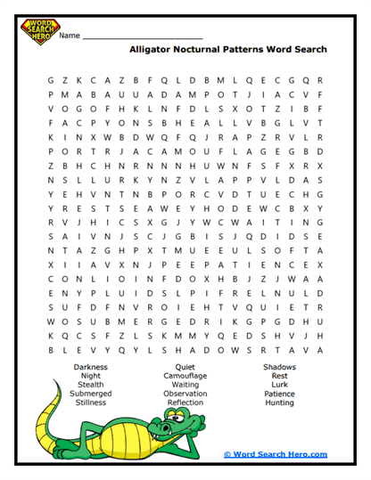 Night Hunters Word Search