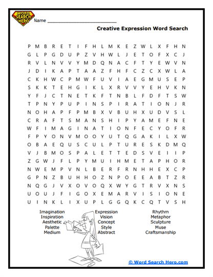 Creative Expression Word Search