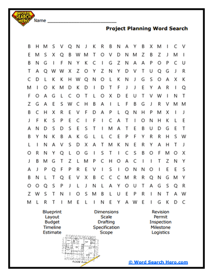 Project Plans Word Search