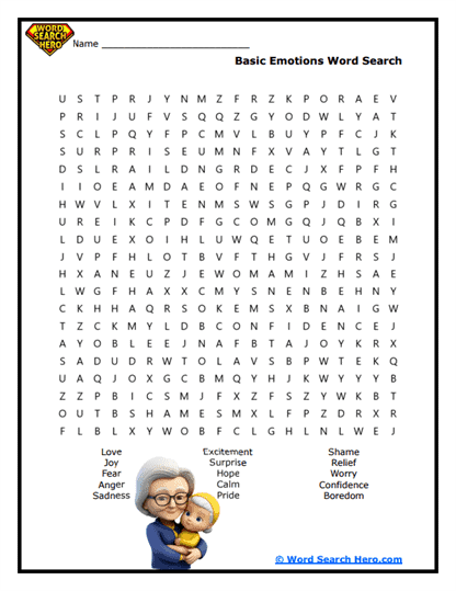 Emotion Express Word Search