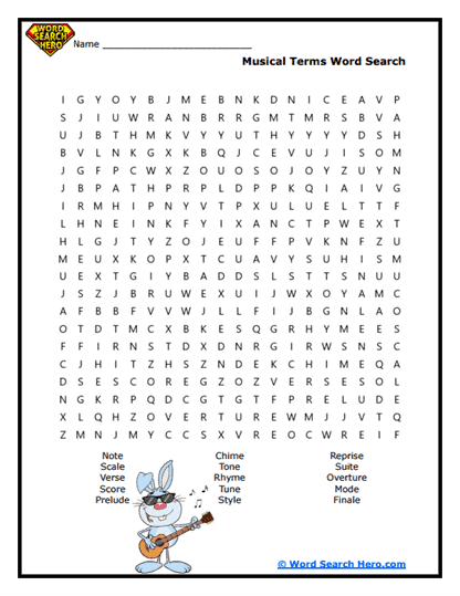 Musical Magic Word Search