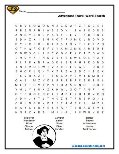 Adventure Awaits Word Search