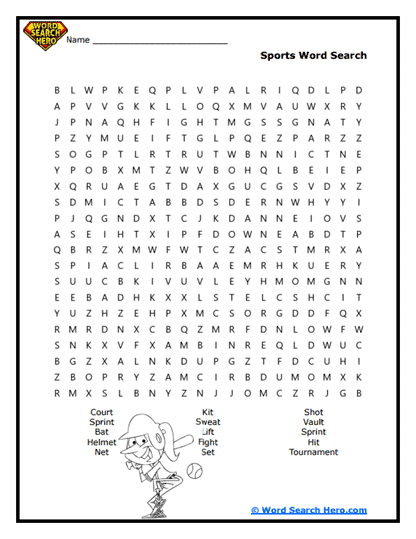 Sports Champs Word Search