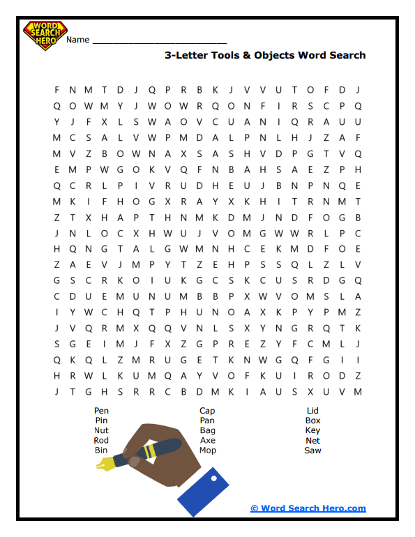 Handy Tools Word Search