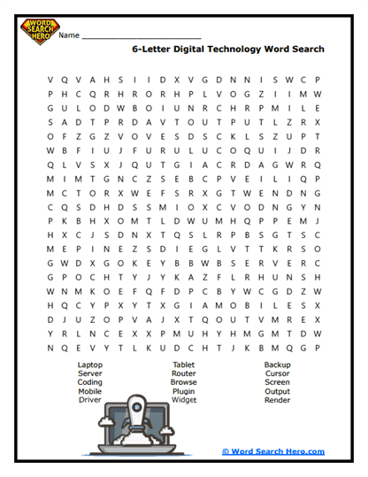 Tech Explorer Word Search