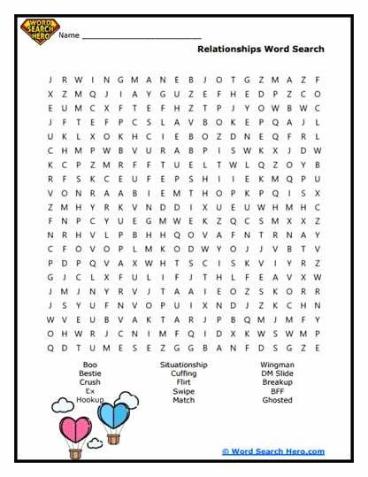 Love Lingo Word Search