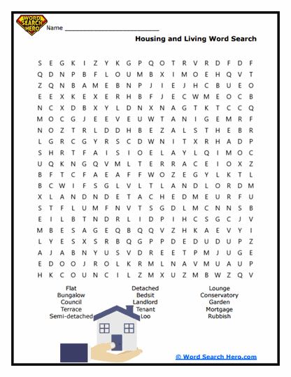 Home Sweet Home Word Search