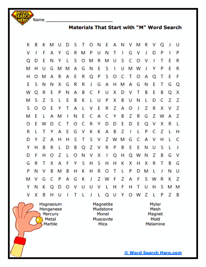 Material Matters Word Search