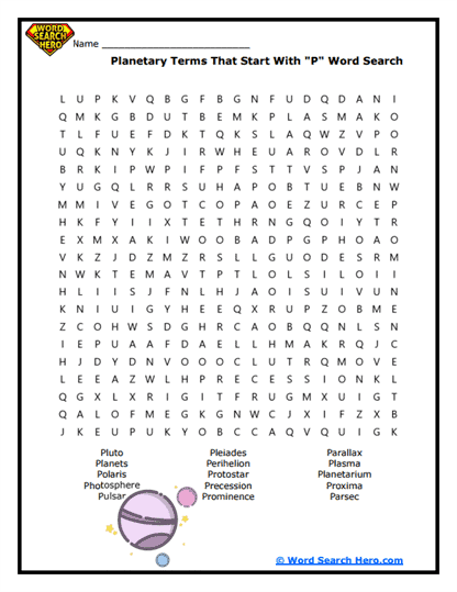 Physical Phenomena Word Search