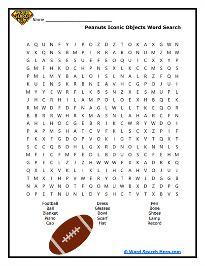 Iconic Objects Word Search