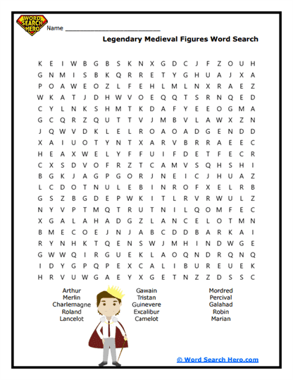 Legendary Figures Word Search