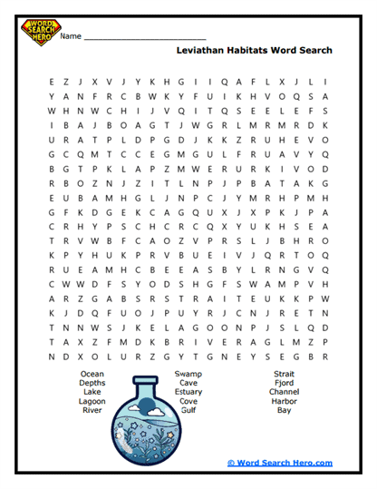 Watery Habitats Word Search