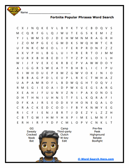 Gamer Slang Word Search