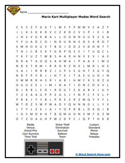 Multiplayer Madness Word Search