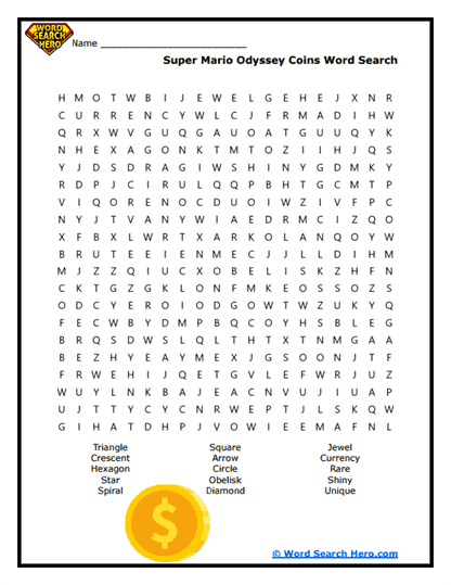 Coin Chase Word Search