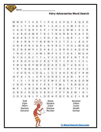 Dark Foes Word Search