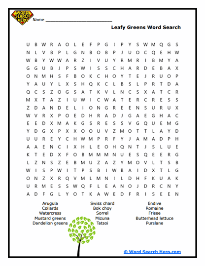 Leafy Legends Word Search