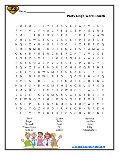 Party Talk Word Search