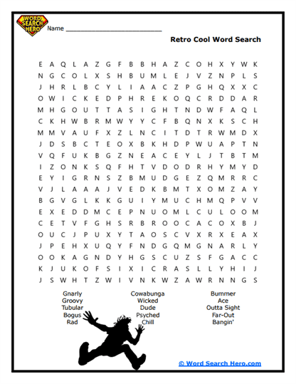 Retro Slang Word Search