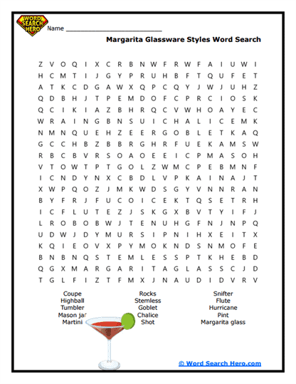 Margarita Word Searches