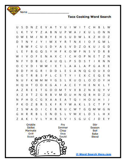 Sizzling Skills Word Search