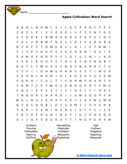 Orchard Life Word Search